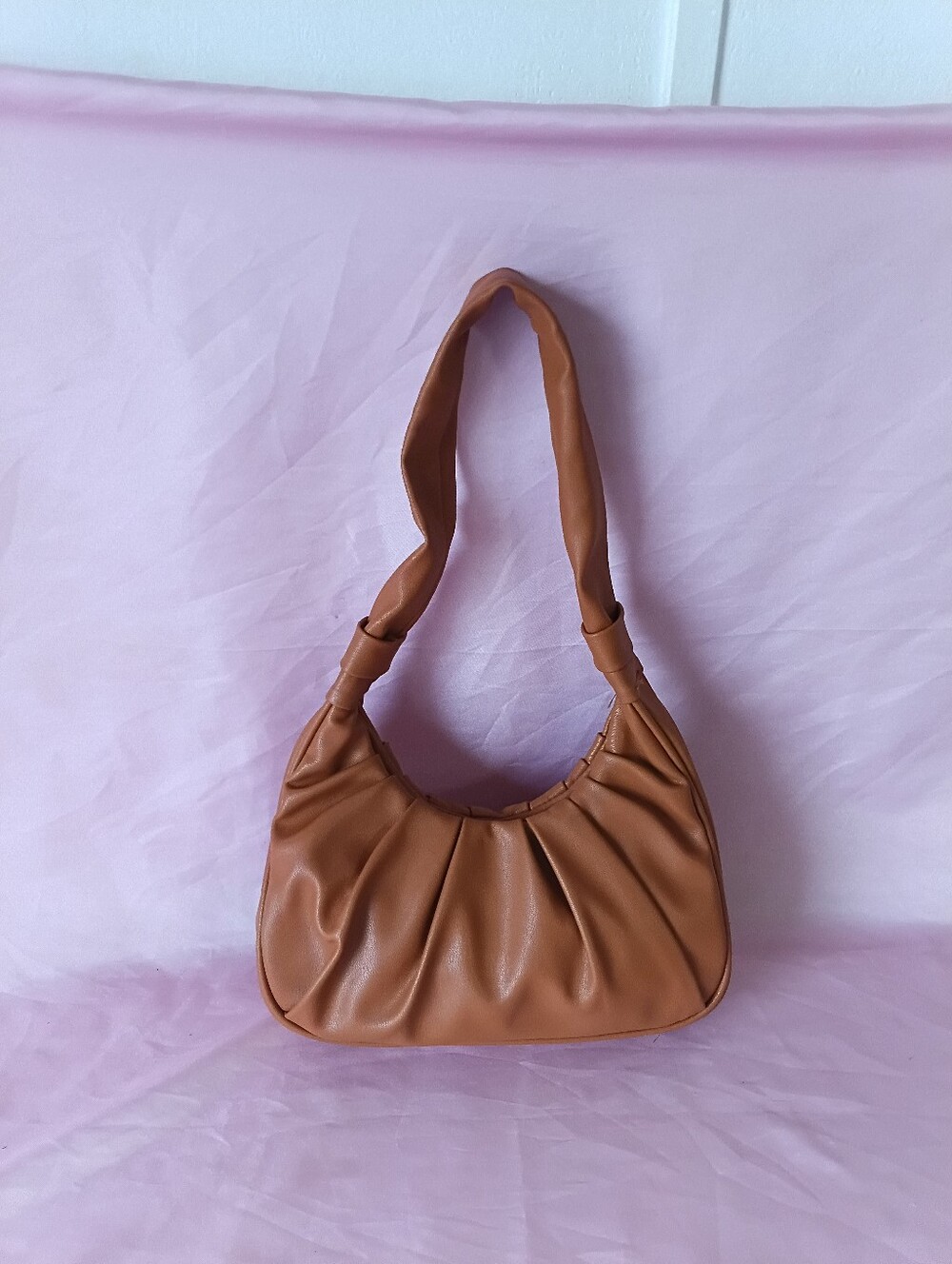 "Olivia & Kate New York" caramel scrunch shoulder bag